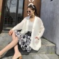 实拍薄针织开衫女中长款空调衫春夏装新款慵懒风网红外搭防晒披肩